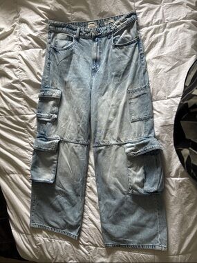 Cotton On Light Blue Relaxed Cargo Jeans
